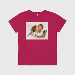 Футболка хлопковая детская Ангелочки, цвет: маджента