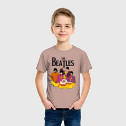 Футболка хлопковая детская THE BEATLES, цвет: пыльно-розовый — фото 2