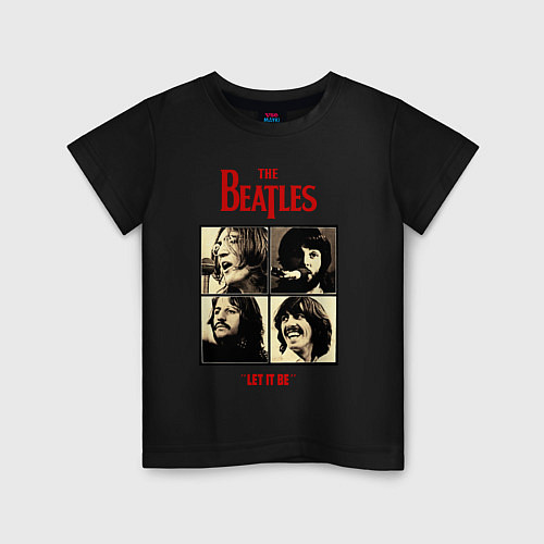 Детская футболка The Beatles LET IT BE / Черный – фото 1