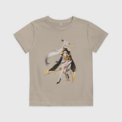 Футболка хлопковая детская Нин Гуан, цвет: миндальный