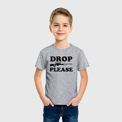 Футболка хлопковая детская Drop Please, цвет: меланж — фото 2