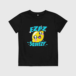 Футболка хлопковая детская Easy Peasy Lemon Squeezy, цвет: черный