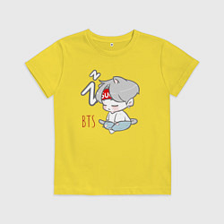Футболка хлопковая детская BTS sleep, цвет: желтый