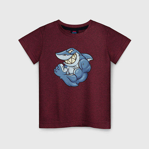 Детская футболка Shark Fit / Меланж-бордовый – фото 1