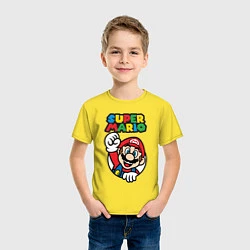 Футболка хлопковая детская Mario, цвет: желтый — фото 2