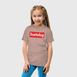 Футболка хлопковая детская Suetolog, цвет: пыльно-розовый — фото 2