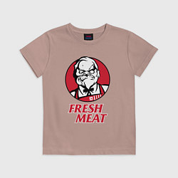 Футболка хлопковая детская Pudge Dota Fresh Meat Пудж, цвет: пыльно-розовый