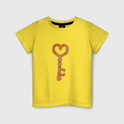 Футболка хлопковая детская Ключ от твоего сердца, цвет: желтый