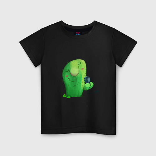Детская футболка Кактус / Черный – фото 1