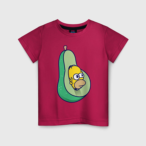Детская футболка Гомер авокадо / Маджента – фото 1