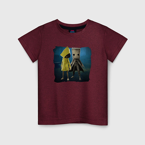 Детская футболка LittleNightmares2 / Меланж-бордовый – фото 1