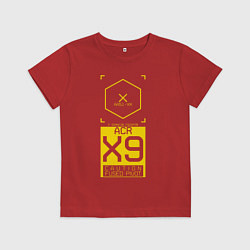 Футболка хлопковая детская ACR X9 Cyberpunk 2077, цвет: красный