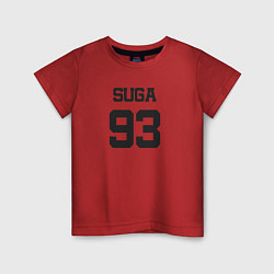 Футболка хлопковая детская BTS - Suga 93, цвет: красный