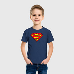 Футболка хлопковая детская Superman 8 bit, цвет: тёмно-синий — фото 2