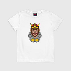 Футболка хлопковая детская Monkey King, цвет: белый