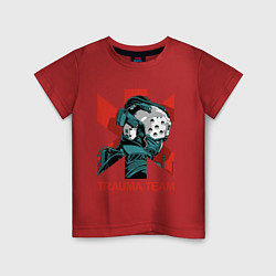 Футболка хлопковая детская TRAUMA TEAM Cyberpunk 2077, цвет: красный