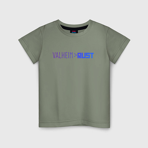 Детская футболка Valheim круче Rust / Авокадо – фото 1