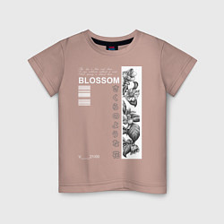 Футболка хлопковая детская BLOSSOM, цвет: пыльно-розовый