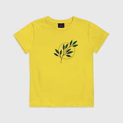 Футболка хлопковая детская Leaves, цвет: желтый