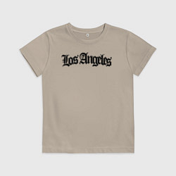 Футболка хлопковая детская Los Angeles, цвет: миндальный