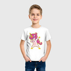 Футболка хлопковая детская Dab unicorn, цвет: белый — фото 2
