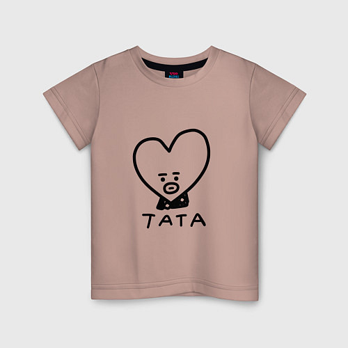 Детская футболка BTS BT21 TATA / Пыльно-розовый – фото 1