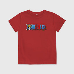 Футболка хлопковая детская ONE PIECE ВАН ПИС, цвет: красный
