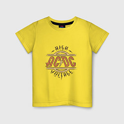 Футболка хлопковая детская AC DC HIGH VOLTAGE, цвет: желтый