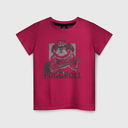 Футболка хлопковая детская Pug & Roll, цвет: маджента