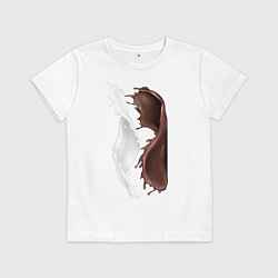 Футболка хлопковая детская Шоколад, цвет: белый