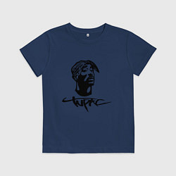 Футболка хлопковая детская Tupac Shakur, цвет: тёмно-синий