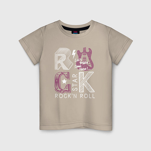 Детская футболка ROCK STAR / Миндальный – фото 1