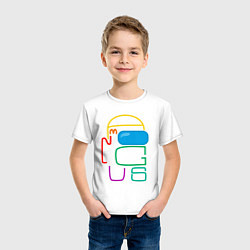 Футболка хлопковая детская AMONG US COLOR TYPE, цвет: белый — фото 2