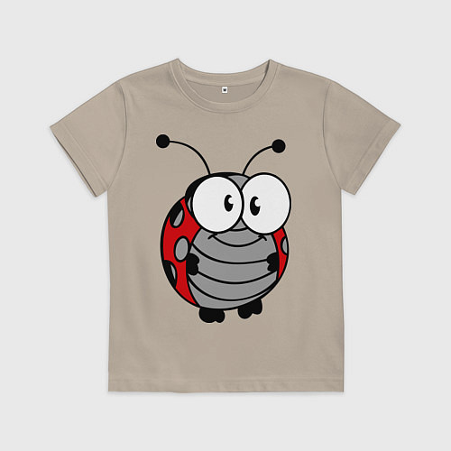 Детская футболка Удивленная божья коровка / Миндальный – фото 1