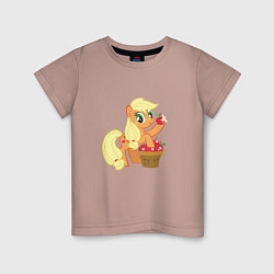 Футболка хлопковая детская Applejack, цвет: пыльно-розовый