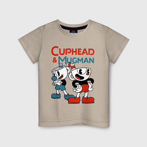 Детская футболка Cuphead & Mugman / Миндальный – фото 1