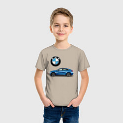 Футболка хлопковая детская BMW X6, цвет: миндальный — фото 2