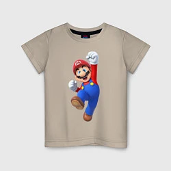 Футболка хлопковая детская Марио, цвет: миндальный