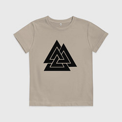 Футболка хлопковая детская Валькнут Valknut Z, цвет: миндальный