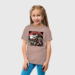 Футболка хлопковая детская METALLICA HARD ROCK, цвет: пыльно-розовый — фото 2