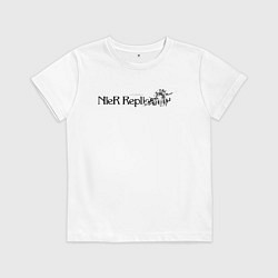 Футболка хлопковая детская NIER REPLICANT НИАР, цвет: белый