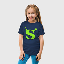Футболка хлопковая детская Shrek: Logo S, цвет: тёмно-синий — фото 2