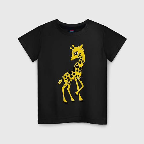 Детская футболка Маленький жираф / Черный – фото 1