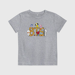 Футболка хлопковая детская BTS ПЕРСОНАЖИ BT21, цвет: меланж