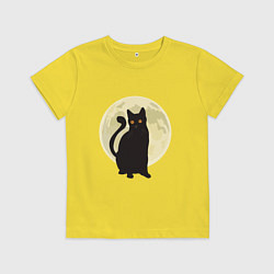 Футболка хлопковая детская Moon Cat, цвет: желтый