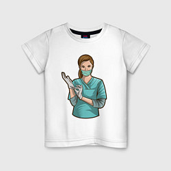 Футболка хлопковая детская Медсестра Nurse Z, цвет: белый