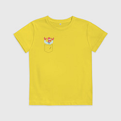 Футболка хлопковая детская Zoidberg карман, цвет: желтый