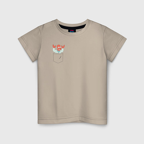Детская футболка Zoidberg карман / Миндальный – фото 1