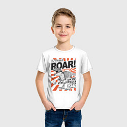 Футболка хлопковая детская ROAR Tokyo T-rex, цвет: белый — фото 2