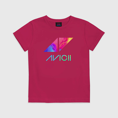 Детская футболка AVICII RAIBOW / Маджента – фото 1